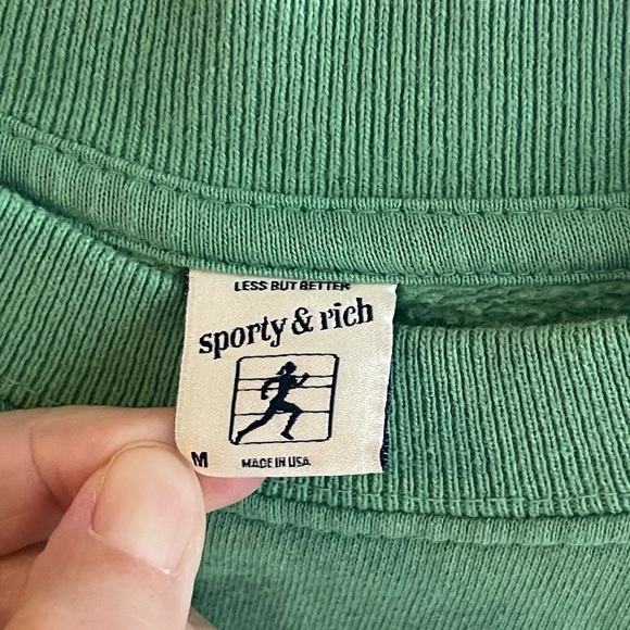 SPORTY & RICH Rizoli Cotton-jersey Relaxed Fit 'Tennis Club' Logo Kelly Green Md - Picture 6 of 8